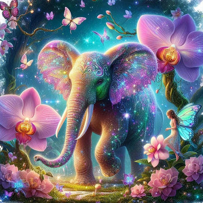 Strass-Elefant im Wald - Jetzt bei diamondspainting kaufen