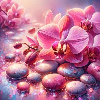 Rhinestone Landscape In Apple 