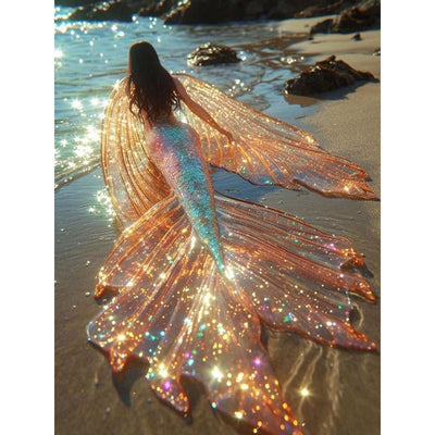 Voll AB Diamond Painting-Funkelnde Wellenprinzessin - Jetzt bei diamondspainting kaufen
