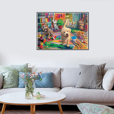 Voll AB Diamond Painting-Kleckerei im Atelier