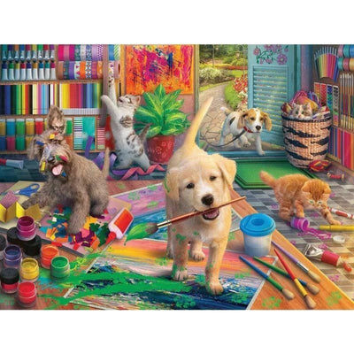 Voll AB Diamond Painting-Kleckerei im Atelier