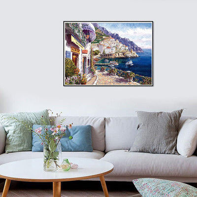 Voll AB Diamond Painting-Küstenromantik in Amalfi