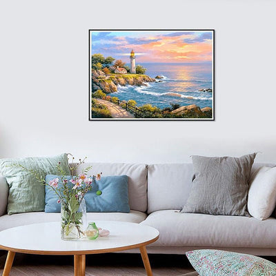 Voll AB Diamond Painting-Küstenwachturm