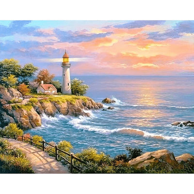 Voll AB Diamond Painting-Küstenwachturm - Jetzt bei diamondspainting kaufen