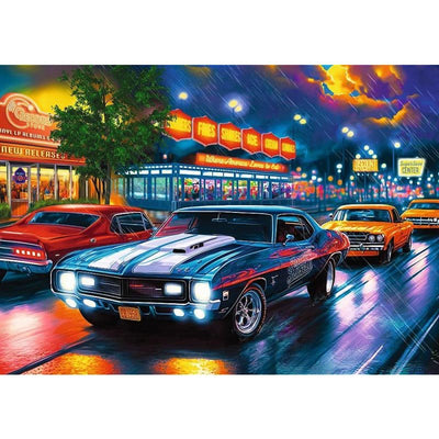 Voll AB Diamond Painting-Muscle Cars bei Nacht