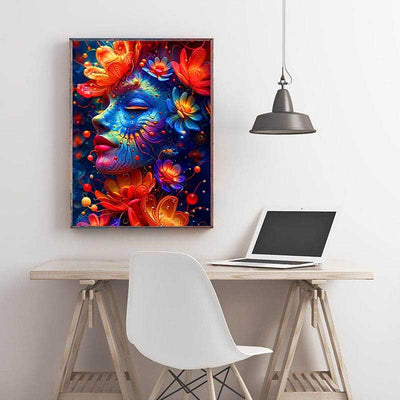 Voll AB Diamond Painting- Mystische Frau mit Blüten