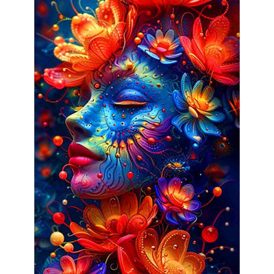 Voll AB Diamond Painting- Mystische Frau mit Blüten