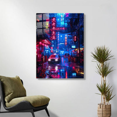 Voll AB Diamond Painting- Neonlichter im Regen