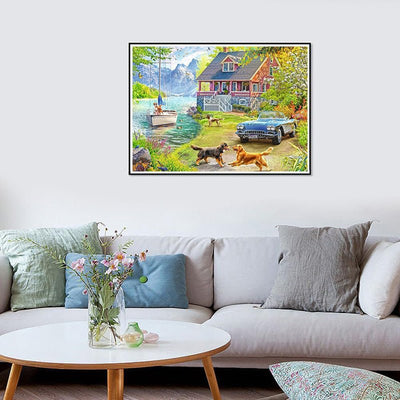 Voll AB Diamond Painting-Sommerfreude am See