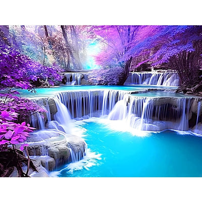 Voll AB Diamond Painting-Traumhafte Natur mit Wasserfall